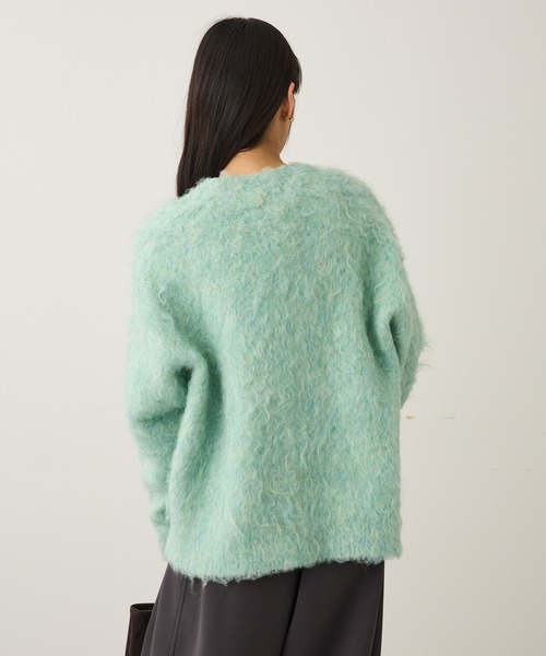 CRAFT STANDARD BOUTIQUE（クラフトスタンダードブティック）の「カール起毛モヘアライクVネックニットカーディガン ◆（カーディガン/ボレロ・レディース・アイボリー/グレー/グリーン・FREE）」の8枚目の写真