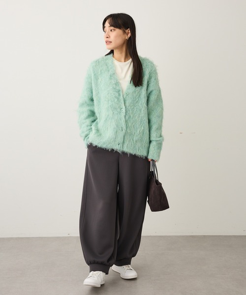 CRAFT STANDARD BOUTIQUE（クラフトスタンダードブティック）の「カール起毛モヘアライクVネックニットカーディガン ◆（カーディガン/ボレロ・レディース・アイボリー/グレー/グリーン・FREE）」の9枚目の写真