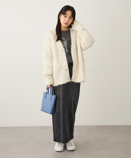 CRAFT STANDARD BOUTIQUE（クラフトスタンダードブティック）の「カール起毛モヘアライクVネックニットカーディガン ◆（カーディガン/ボレロ・レディース・アイボリー/グレー/グリーン・FREE）」の16枚目の写真