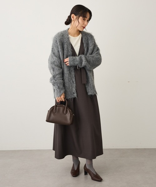 CRAFT STANDARD BOUTIQUE（クラフトスタンダードブティック）の「カール起毛モヘアライクVネックニットカーディガン ◆（カーディガン/ボレロ・レディース・アイボリー/グレー/グリーン・FREE）」の19枚目の写真