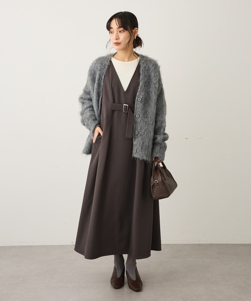 CRAFT STANDARD BOUTIQUE（クラフトスタンダードブティック）の「カール起毛モヘアライクVネックニットカーディガン ◆（カーディガン/ボレロ・レディース・アイボリー/グレー/グリーン・FREE）」の20枚目の写真