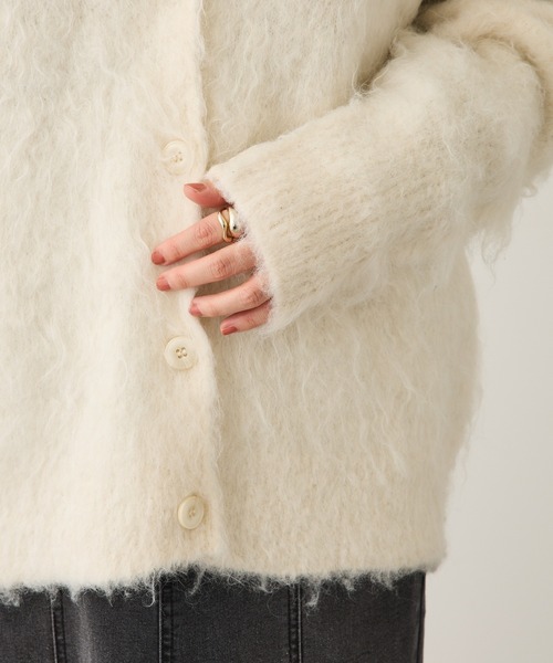 CRAFT STANDARD BOUTIQUE（クラフトスタンダードブティック）の「カール起毛モヘアライクVネックニットカーディガン ◆（カーディガン/ボレロ・レディース・アイボリー/グレー/グリーン・FREE）」の22枚目の写真