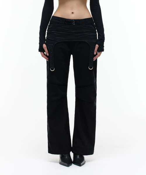 Op. 08 VESTED LAYER BIKER PANTS BLACK
