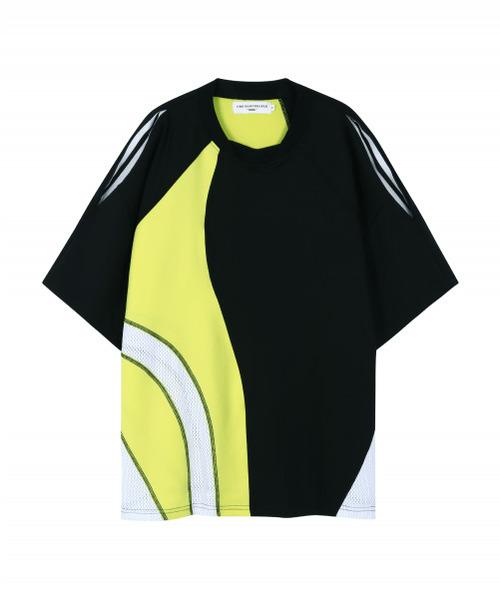 ORDINARY PEOPLE（オーディナリーピープル）の「[ADIDAS REWORK SERIES] カーブドアシメトリックラグビーTシャツ ブラック（Tシャツ/カットソー・メンズ・ブラック・FREE）」の3枚目の写真