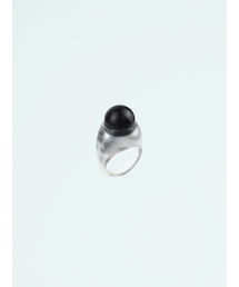 Black frog eye ring