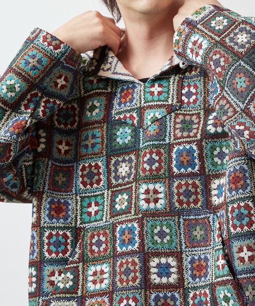 チャイハネ（チャイハネ）の「【チャイハネ】シェピMEN'Sフードトップス（パーカー・メンズ・ホワイト/ブラック・FREE）」の8枚目の写真