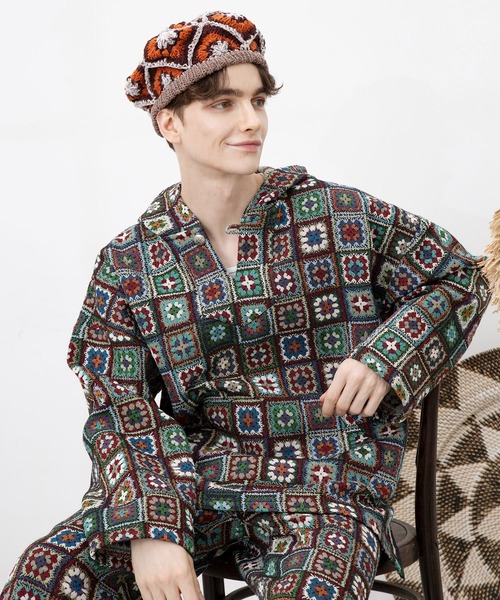 チャイハネ（チャイハネ）の「【チャイハネ】シェピMEN'Sフードトップス（パーカー・メンズ・ホワイト/ブラック・FREE）」の12枚目の写真