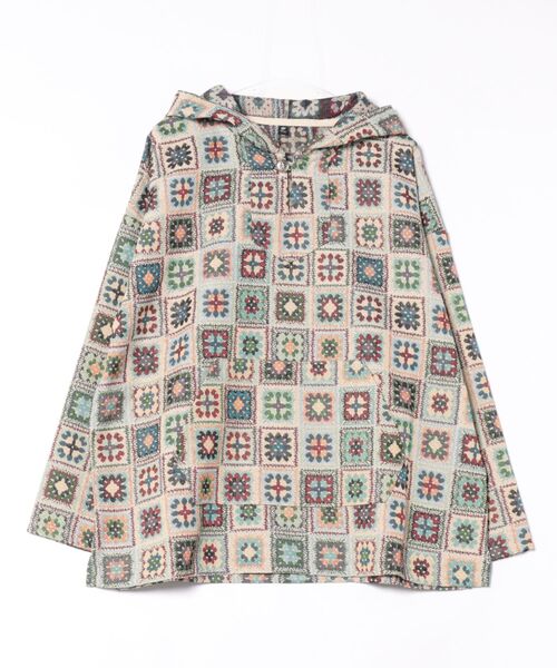 チャイハネ（チャイハネ）の「【チャイハネ】シェピMEN'Sフードトップス（パーカー・メンズ・ホワイト/ブラック・FREE）」の3枚目の写真