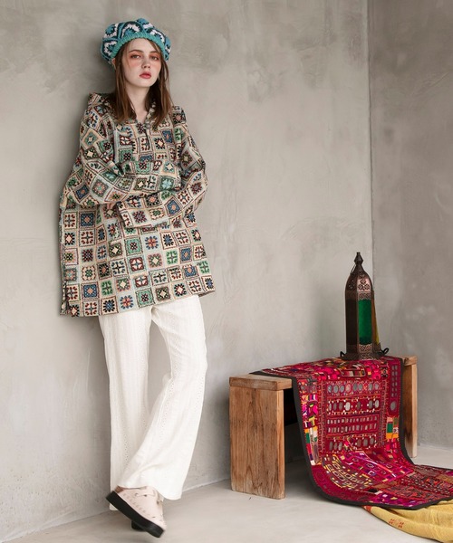 チャイハネ（チャイハネ）の「【チャイハネ】シェピMEN'Sフードトップス（パーカー・メンズ・ホワイト/ブラック・FREE）」の6枚目の写真