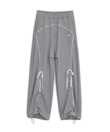 HUG YOUR SKIN（ハグユアスキン）の「レースジョガーパンツ（グレー）（スウェットパンツ）」