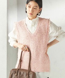 セール】〈手洗い可能〉ミックスカラー ニット ジャケット