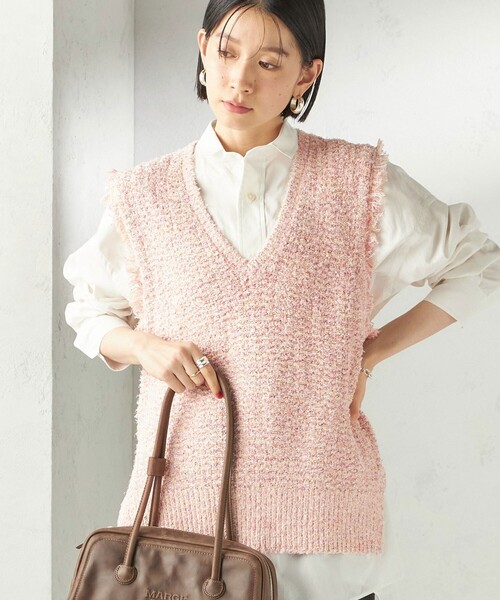 手洗い可能〉ミックスカラー Vネック プルオーバー（ベスト）｜SHIPS