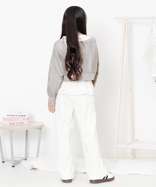 algy（アルジー）の「メッシュニット&ロンTセット（Tシャツ/カットソー・キッズ・ピンク/サックスブルー/グレー・160/150/140/130）」の10枚目の写真