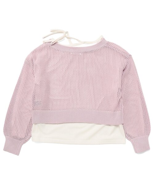 algy（アルジー）の「メッシュニット&ロンTセット（Tシャツ/カットソー・キッズ・ピンク/サックスブルー/グレー・160/150/140/130）」の22枚目の写真