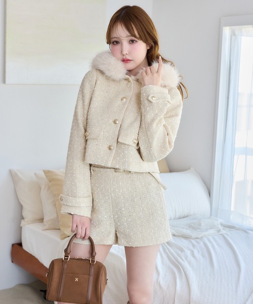 one after another NICE CLAUP(ワンアフターアナザーナイスクラップ)の「セットで着れる/ベルト付きショートパンツ(その他パンツ・レディース・アイボリー/ブラック/ブラック系その他/イエロー/ベージュ/ブラック系/グレー系その他・FREE)」の11枚目の写真