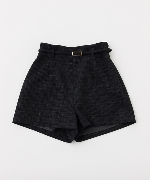 黒 ベルト付きショートパンツ セットで着れる/ベルト付きショートパンツ（その他パンツ）｜one after