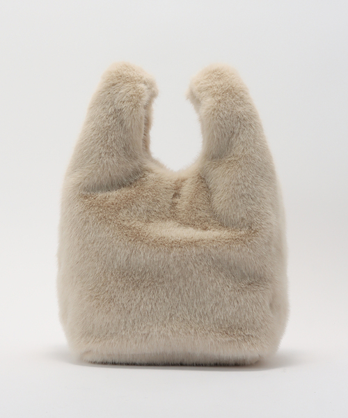 B.C STOCK(ベーセーストック)の「エコファーBAG(トートバッグ・レディース・ブラウン/サックスブルー/チョコ/アイボリー・FREE)」の2枚目の写真