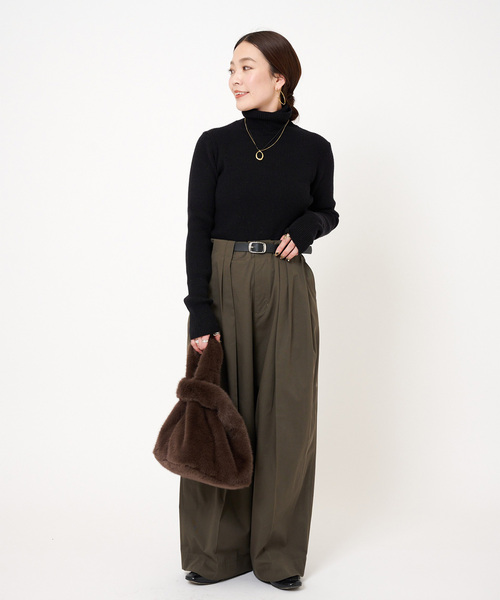 B.C STOCK(ベーセーストック)の「エコファーBAG(トートバッグ・レディース・ブラウン/サックスブルー/チョコ/アイボリー・FREE)」の5枚目の写真