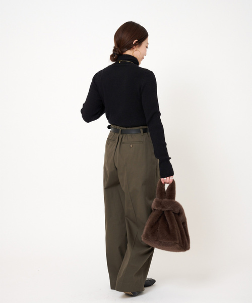 B.C STOCK(ベーセーストック)の「エコファーBAG(トートバッグ・レディース・ブラウン/サックスブルー/チョコ/アイボリー・FREE)」の6枚目の写真