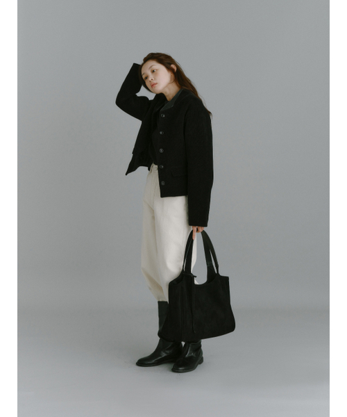 Yuje（ユジェ）の「CODUROY PADDING JACKET (2color)（その他アウター・レディース・ブラック/Beige・FREE）」の4枚目の写真