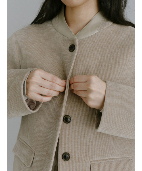 Yuje（ユジェ）の「CODUROY PADDING JACKET (2color)（その他アウター・レディース・ブラック/Beige・FREE）」の16枚目の写真