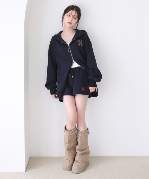 one after another NICE CLAUP(ワンアフターアナザーナイスクラップ)の「セットで着れる/カットショートパンツ(その他パンツ・レディース・ネイビー/杢グレー/アイボリー・FREE)」の4枚目の写真