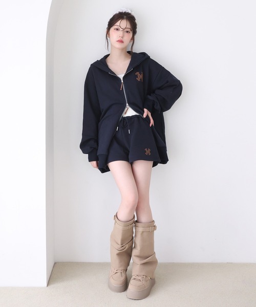 one after another NICE CLAUP(ワンアフターアナザーナイスクラップ)の「セットで着れる/カットショートパンツ(その他パンツ・レディース・ネイビー/杢グレー/アイボリー・FREE)」の5枚目の写真