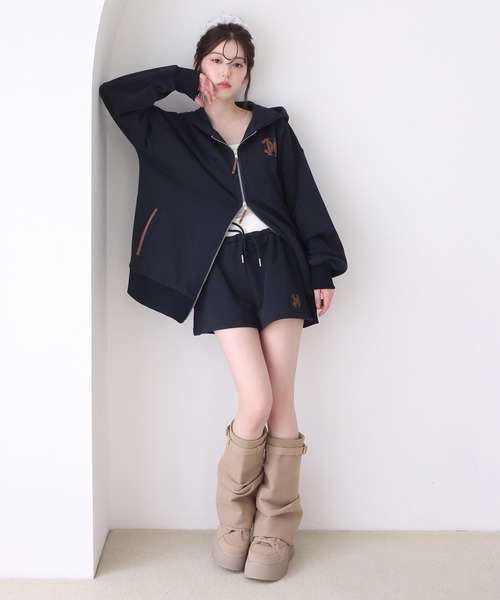 one after another NICE CLAUP(ワンアフターアナザーナイスクラップ)の「セットで着れる/カットショートパンツ(その他パンツ・レディース・ネイビー/杢グレー/アイボリー・FREE)」の6枚目の写真