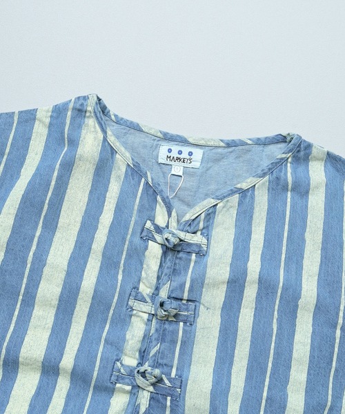 MARKEY'S（マーキーズ）の「デニム半袖チャイナシャツ/おとな（シャツ/ブラウス・レディース・ライトブルー/ネイビー・160cm）」の10枚目の写真