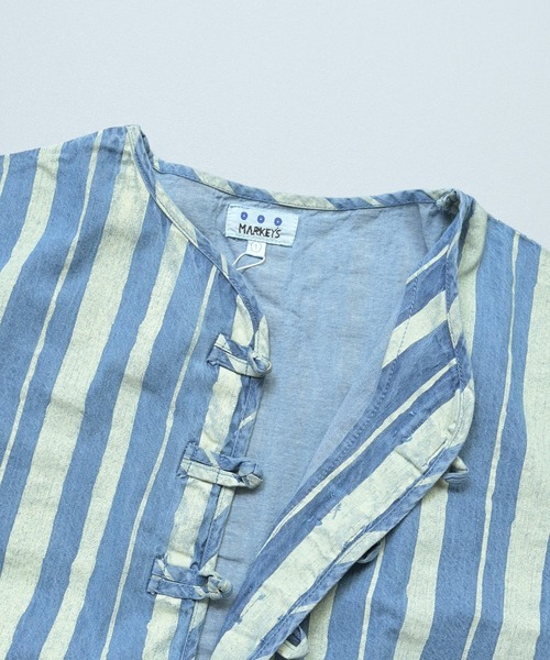 MARKEY'S（マーキーズ）の「デニム半袖チャイナシャツ/おとな（シャツ/ブラウス・レディース・ライトブルー/ネイビー・160cm）」の11枚目の写真