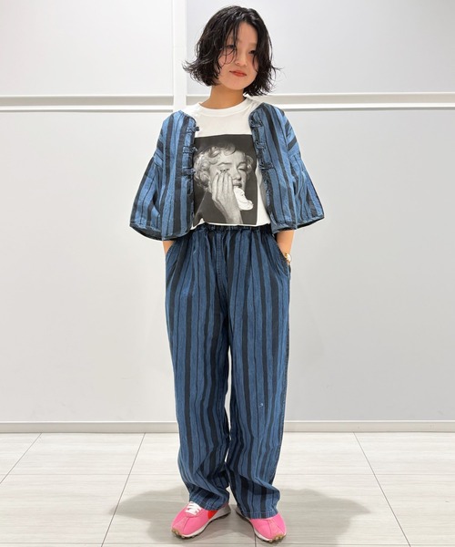 MARKEY'S（マーキーズ）の「デニム半袖チャイナシャツ/おとな（シャツ/ブラウス・レディース・ライトブルー/ネイビー・160cm）」の7枚目の写真