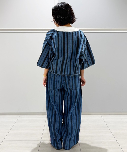 MARKEY'S（マーキーズ）の「デニム半袖チャイナシャツ/おとな（シャツ/ブラウス・レディース・ライトブルー/ネイビー・160cm）」の9枚目の写真