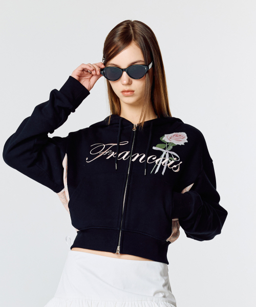 LARTIGENT(ラーティゼン)の「L15 ROSE CROP HOOD ZIP-UP(BLACK)(パーカー・レディース・その他・FREE)」の3枚目の写真