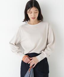 ◆【ウォッシャブル】オーガニックコットン混ライン入プルオーバー
