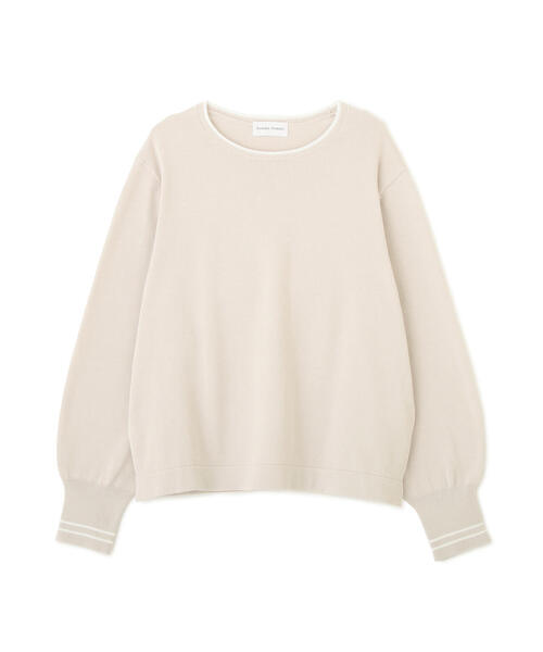 human woman（ヒューマンウーマン）の「◆【ウォッシャブル】オーガニックコットン混ライン入プルオーバー（ニット/セーター・レディース・ネイビー/ブルー/グリーン/ベージュ系その他2・MEDIUM）」の9枚目の写真