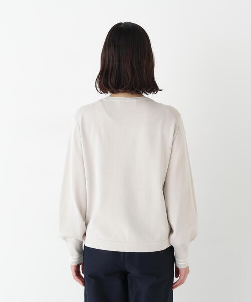 human woman（ヒューマンウーマン）の「◆【ウォッシャブル】オーガニックコットン混ライン入プルオーバー（ニット/セーター・レディース・ネイビー/ブルー/グリーン/ベージュ系その他2・MEDIUM）」の13枚目の写真