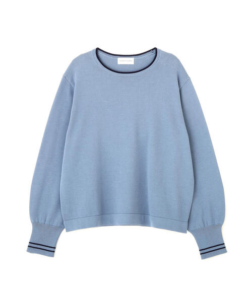 human woman（ヒューマンウーマン）の「◆【ウォッシャブル】オーガニックコットン混ライン入プルオーバー（ニット/セーター・レディース・ネイビー/ブルー/グリーン/ベージュ系その他2・MEDIUM）」の15枚目の写真