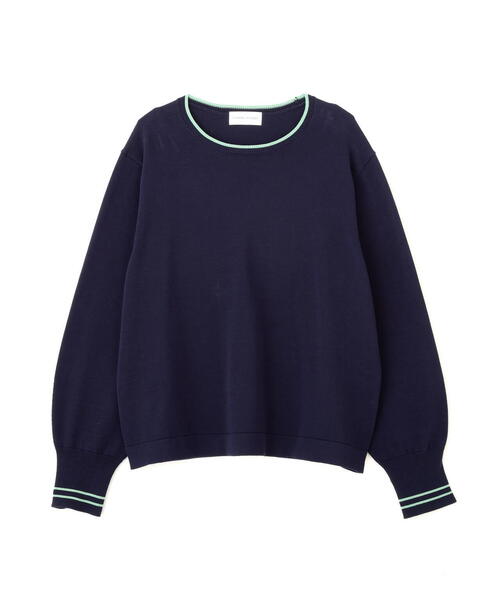 human woman（ヒューマンウーマン）の「◆【ウォッシャブル】オーガニックコットン混ライン入プルオーバー（ニット/セーター・レディース・ネイビー/ブルー/グリーン/ベージュ系その他2・MEDIUM）」の20枚目の写真