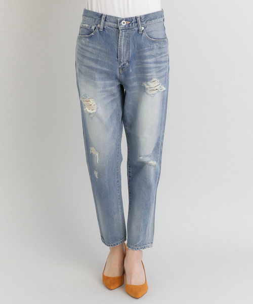 URBAN RESEARCH(アーバンリサーチ)の「UR クラッシュデニムパンツ(デニムパンツ・レディース・インディゴブルー/ホワイト・38/36)」の12枚目の写真