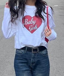 ハートビックロゴデザインロンT/長袖Tシャツ