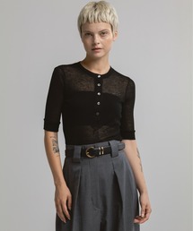 CINOH(�`�m)��SLIM SHEER HENLEY TOP(T�V���c/�J�b�g�\�[)