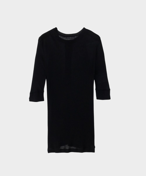 CINOH（チノ）の「SLIM SHEER HENLEY TOP（Tシャツ/カットソー・レディース・ブラック/ブルー/ホワイト・38）」の6枚目の写真