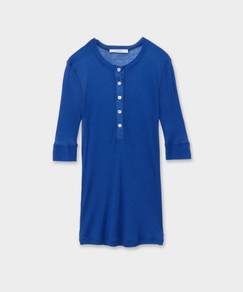 CINOH（チノ）の「SLIM SHEER HENLEY TOP（Tシャツ/カットソー・レディース・ブラック/ブルー/ホワイト・38）」の8枚目の写真