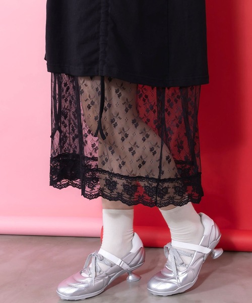 ScoLar(スカラー)の「161620:アート柄レース切替チュニック(チュニック・レディース・ブラック/ブルー・M)」の10枚目の写真