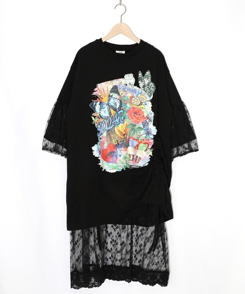 ScoLar(スカラー)の「161620:アート柄レース切替チュニック(チュニック・レディース・ブラック/ブルー・M)」の11枚目の写真