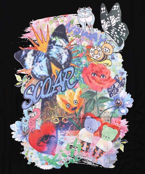 ScoLar(スカラー)の「161620:アート柄レース切替チュニック(チュニック・レディース・ブラック/ブルー・M)」の12枚目の写真