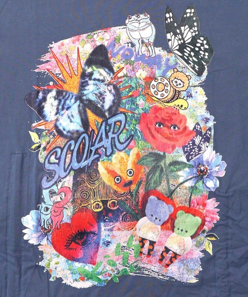 ScoLar(スカラー)の「161620:アート柄レース切替チュニック(チュニック・レディース・ブラック/ブルー・M)」の13枚目の写真