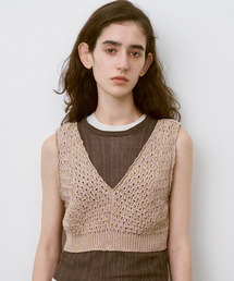 UNFIL（アンフィル）の「UNFIL アンフィル / double honeycomb mesh-knit cropped vest ダブルハニカムメッシュニットクロップドベスト / WXSP-UW114（ベスト）」