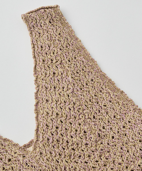 UNFIL（アンフィル）の「UNFIL アンフィル / double honeycomb mesh-knit cropped vest ダブルハニカムメッシュニットクロップドベスト / WXSP-UW114（ベスト・レディース・オフホワイト/サンドベージュ・1）」の8枚目の写真