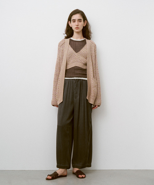 UNFIL（アンフィル）の「UNFIL アンフィル / double honeycomb mesh-knit cropped vest ダブルハニカムメッシュニットクロップドベスト / WXSP-UW114（ベスト・レディース・オフホワイト/サンドベージュ・1）」の9枚目の写真